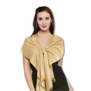 Pashmina Gold, Silver, Cream, and Brown Women's Wrap/Scarf